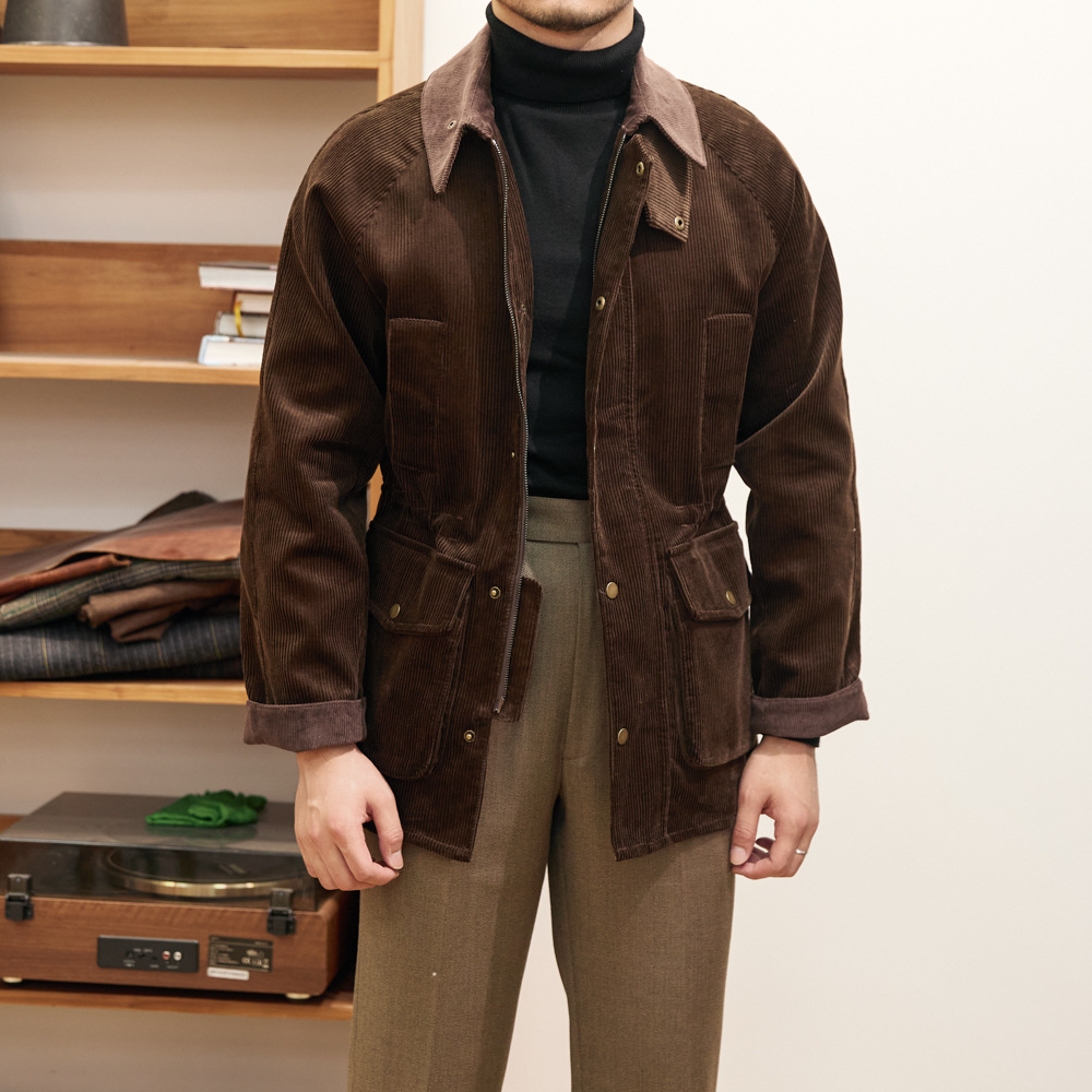 Harrington Jacket - Vintage Corduroy Gentleman Jacket Men British