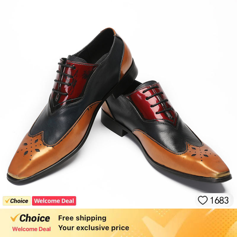 Oxford Shoes Brogue - LUXURY MEN'S OXFORD SHOES BLACK MIX