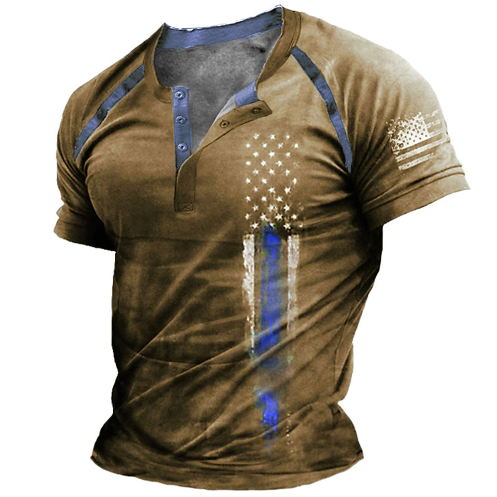 Mens Fashion Casual Outfits - Funny 3D American Flag Print Men's