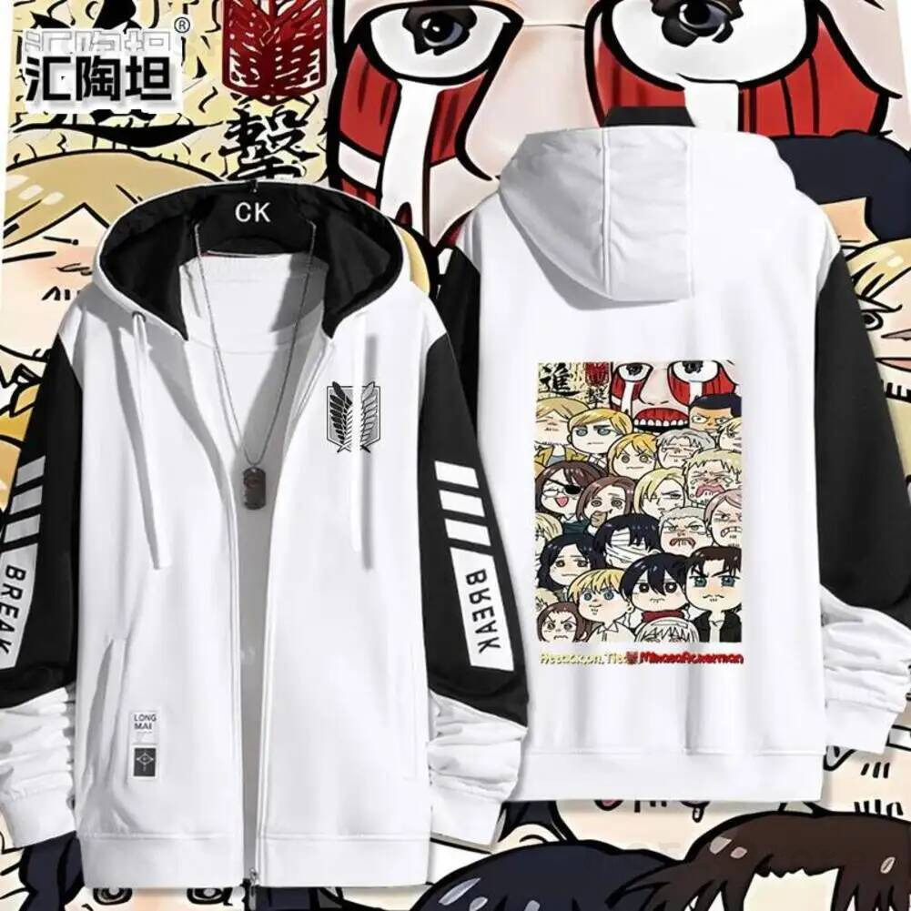 Men'S Fashion Zipper Jacket - Ackerman Levi Mikasa·Ackerman Eren Jaeger Costum