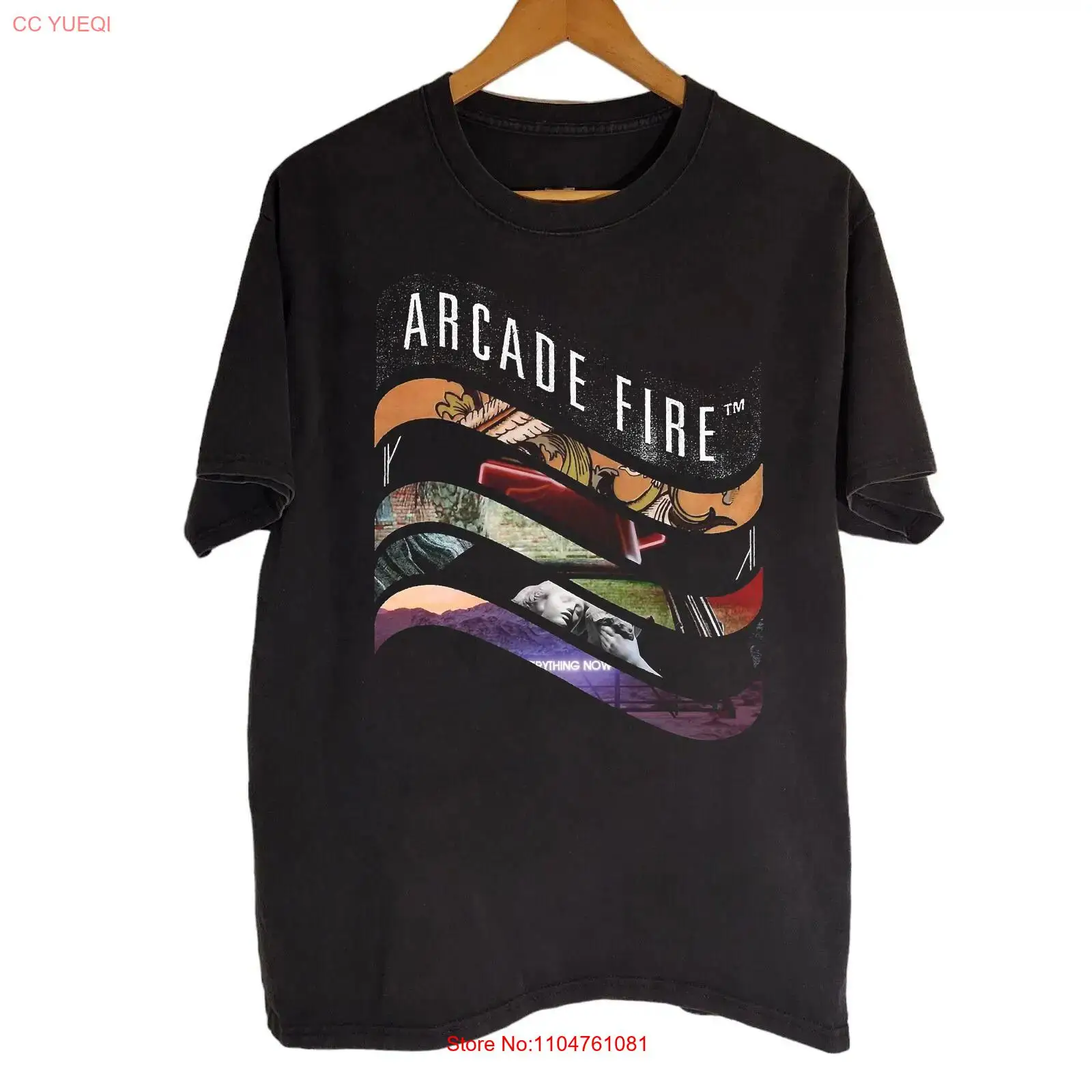 Mens Fashion Black Shirt - RARE Arcade Fire Black Cotton All