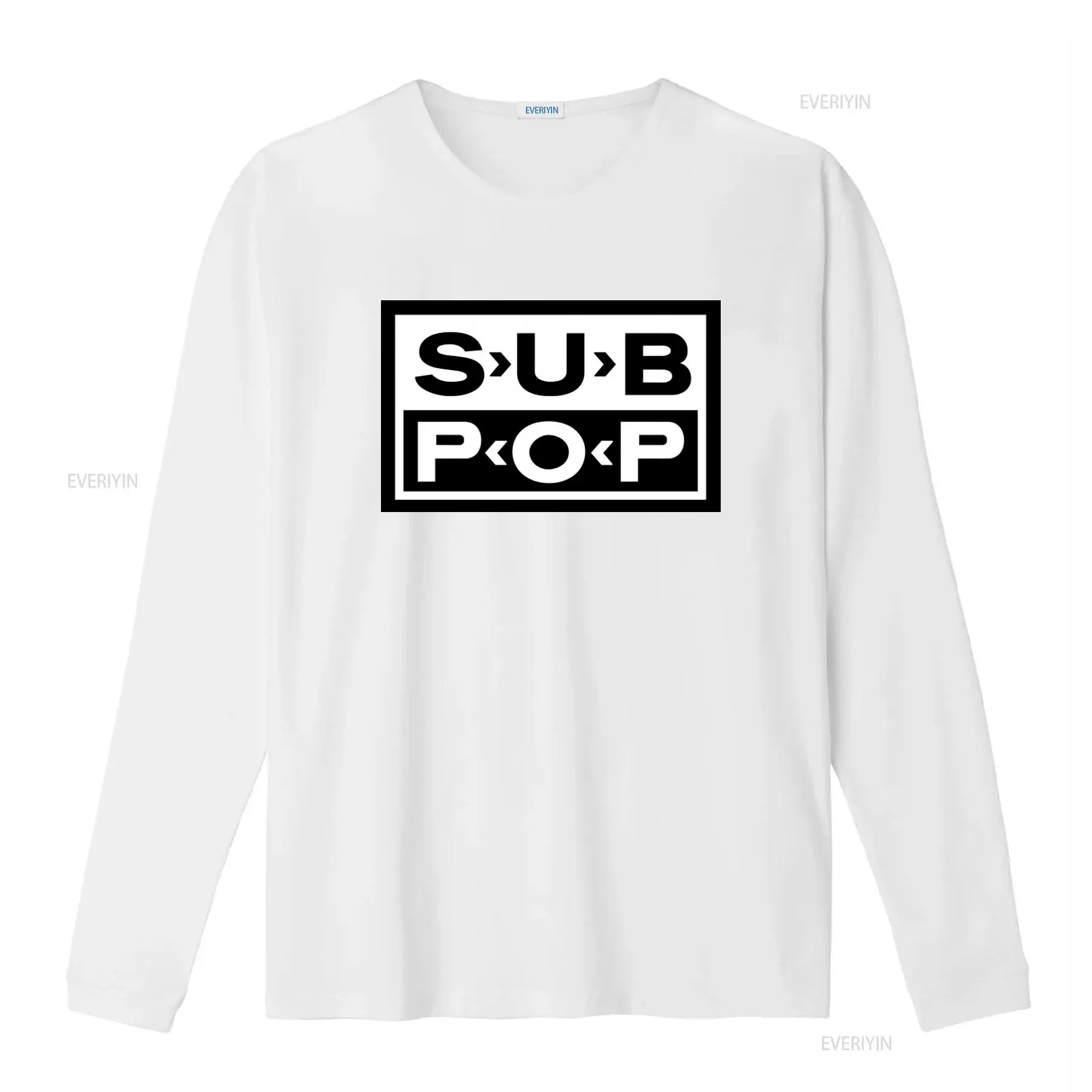 Sub Pop Logo T Shirt Black wit - đánh giá và giá Mens Fashion Black Shirt