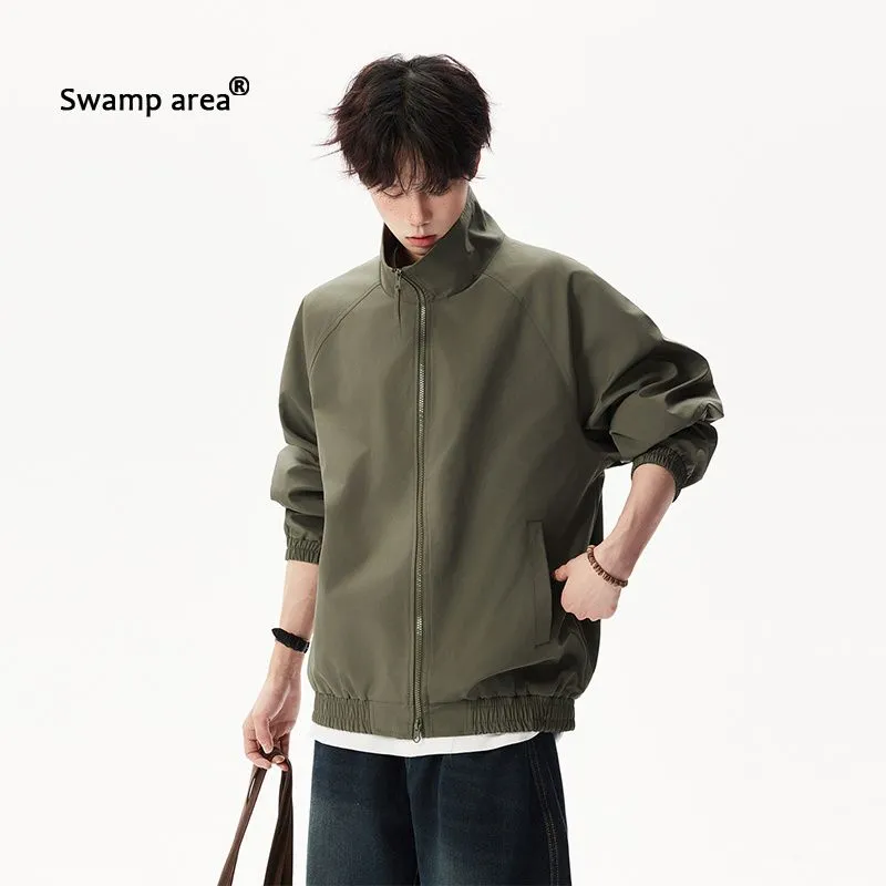 Men's Stand Collar Loose Bombe - đánh giá và giá Harrington Jacket