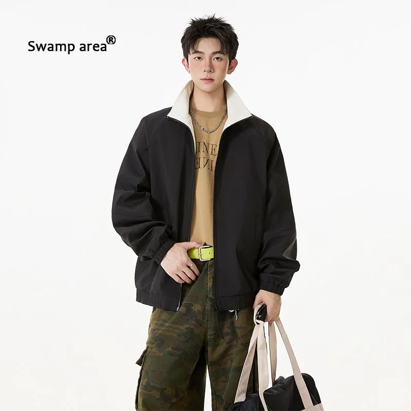 Men's Stand Collar Loose Bombe - đánh giá và giá Harrington Jacket