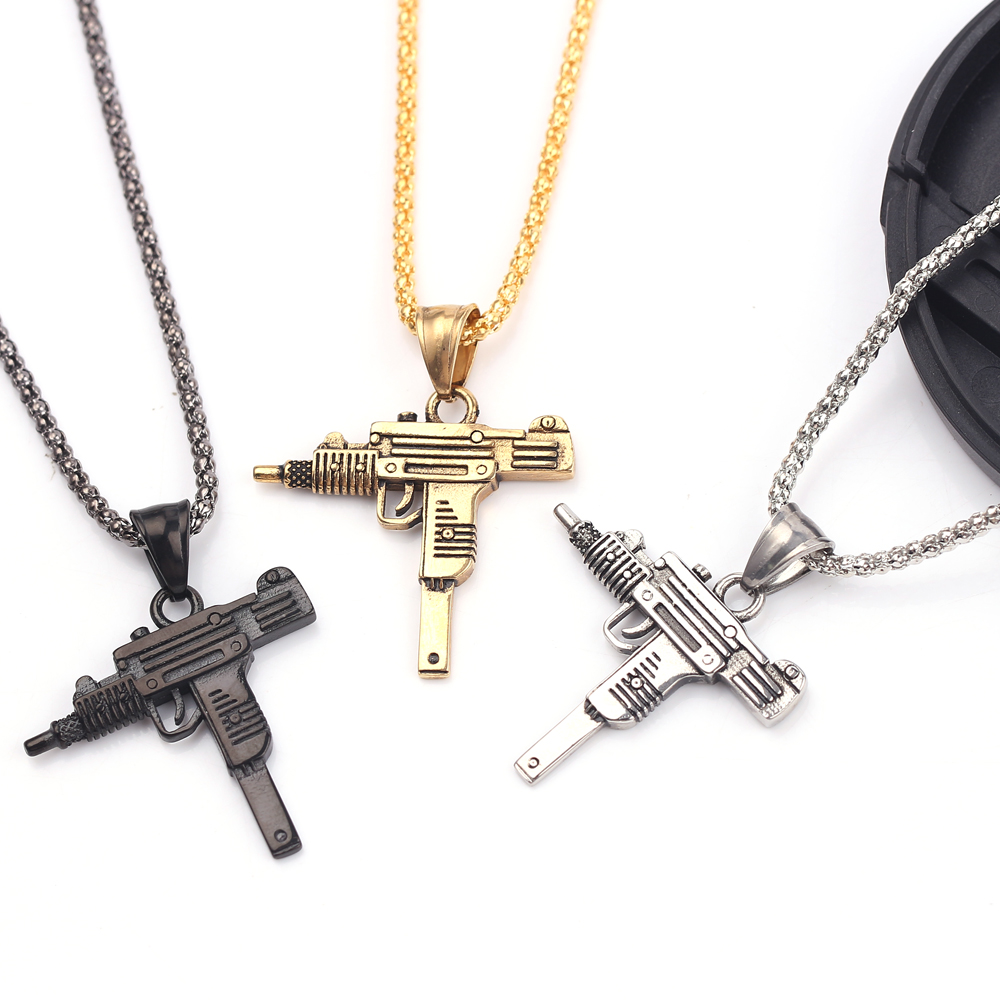 Punk Uzi Pistol Machine Gun Ne - đánh giá và giá Men'S Fashion Jewelry