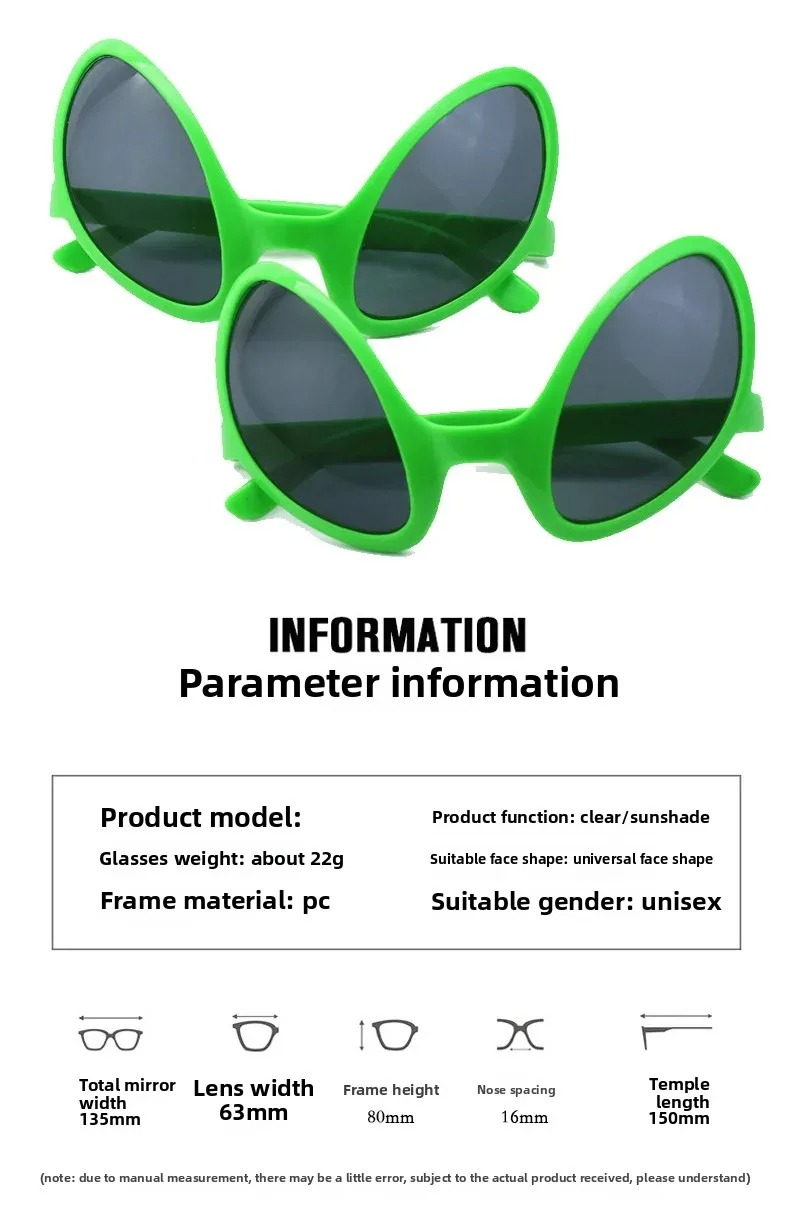 Green Alien Martian Quirky Sun - đánh giá và giá Men'S Fashion Glasses