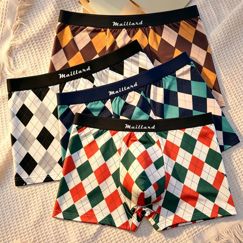 4PCS Men's Underwear Printed F - đánh giá và giá Men'S Fashion Lk