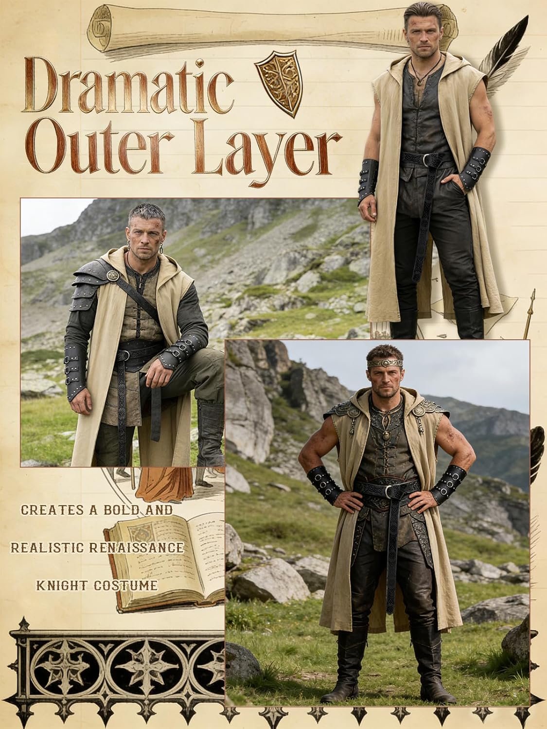Men’s Renaissance Costume Set  - đánh giá và giá Belt Mens Fashion