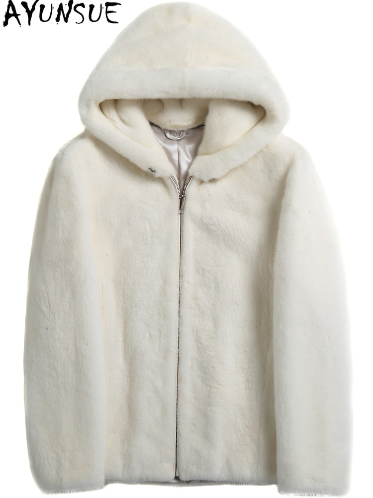 AYUSNUE Natural Mink Coat Men  - đánh giá và giá Men'S Fashion Zipper Jacket