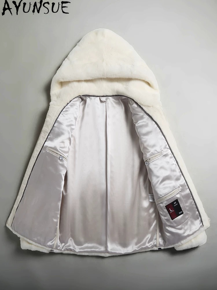AYUSNUE Natural Mink Coat Men  - đánh giá và giá Men'S Fashion Zipper Jacket
