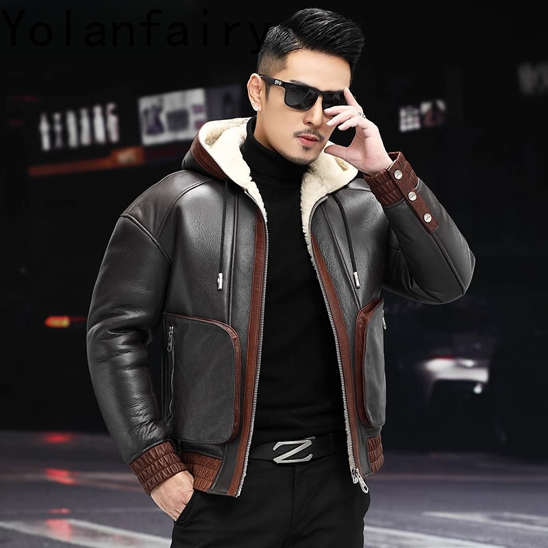 YOLANFAIRY Natural Wool Fur Co - đánh giá và giá Men'S Fashion Zipper Jacket