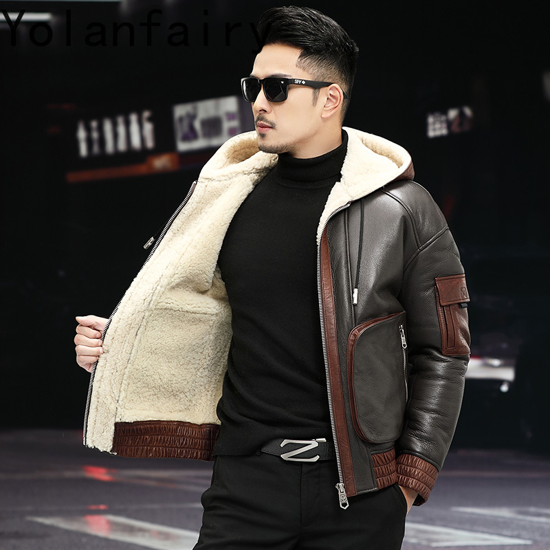 YOLANFAIRY Natural Wool Fur Co - đánh giá và giá Men'S Fashion Zipper Jacket