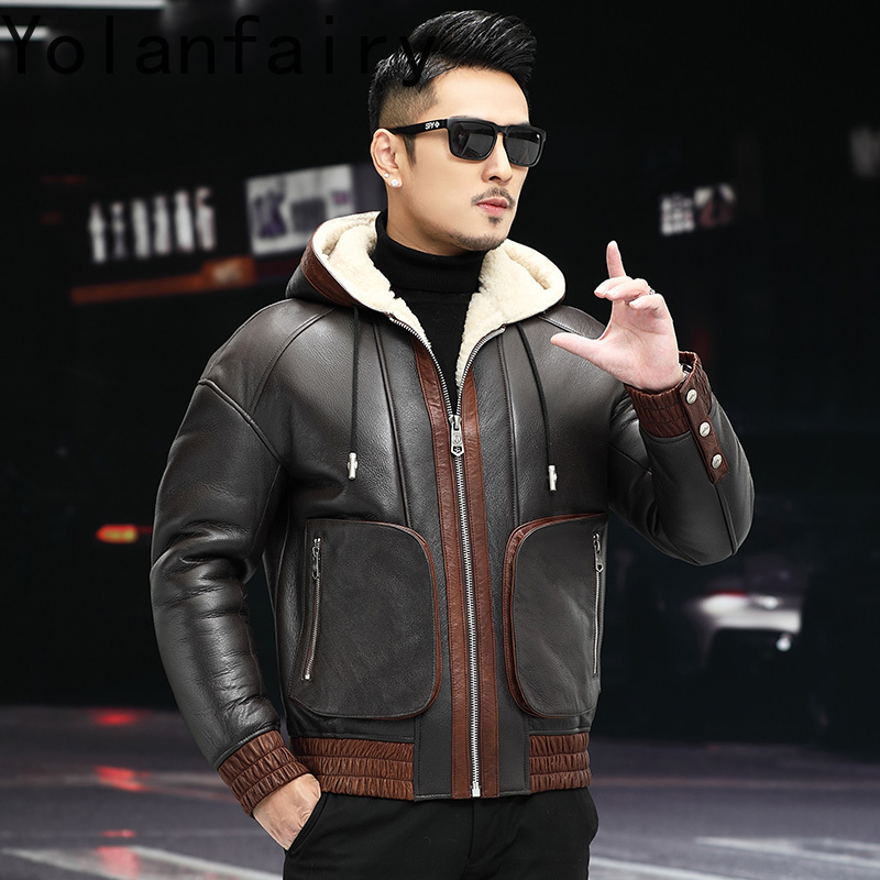 YOLANFAIRY Natural Wool Fur Co - đánh giá và giá Men'S Fashion Zipper Jacket