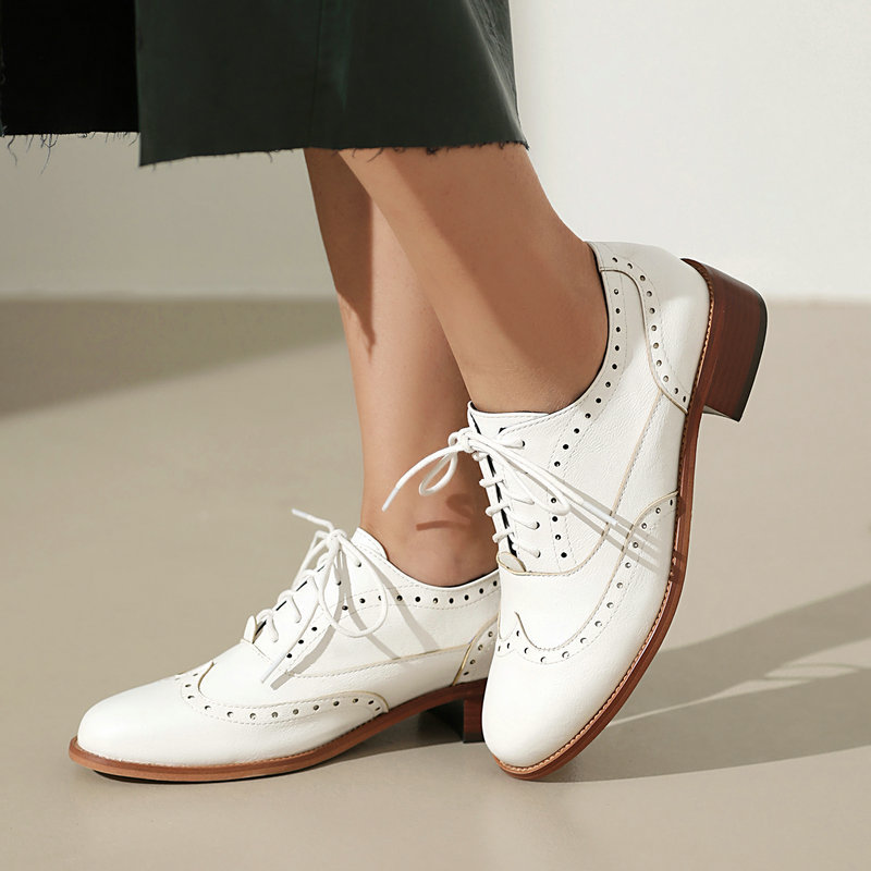 Brogue Oxford Shoes Women Lace - đánh giá và giá Oxford Shoes Brogue