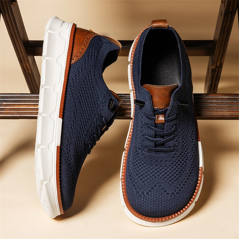 Men Wide Toe Knit Dress Shoes  - đánh giá và giá Oxford Shoes Brogue