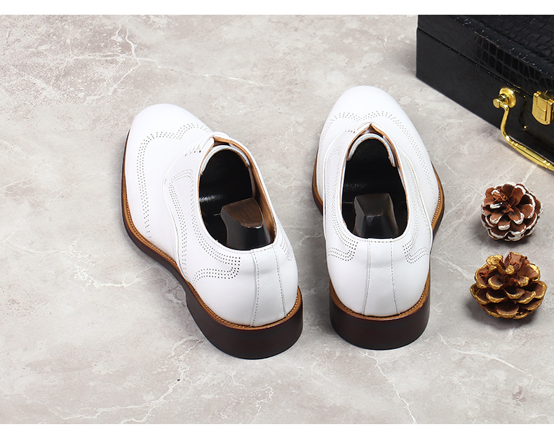 White Concise Wear-Resistant G - đánh giá và giá Oxford Shoes Brogue
