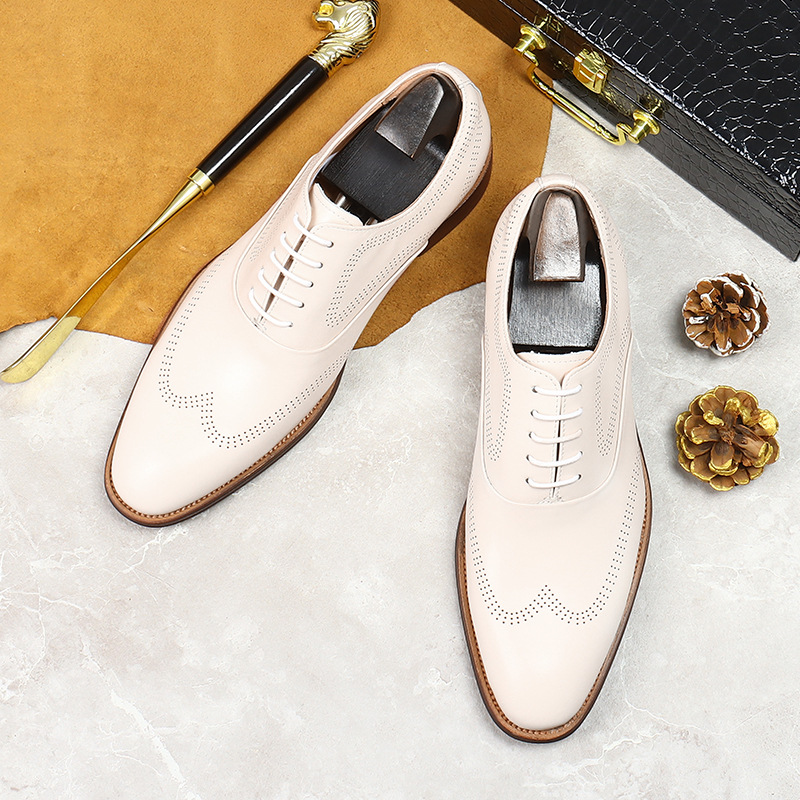 White Concise Wear-Resistant G - đánh giá và giá Oxford Shoes Brogue