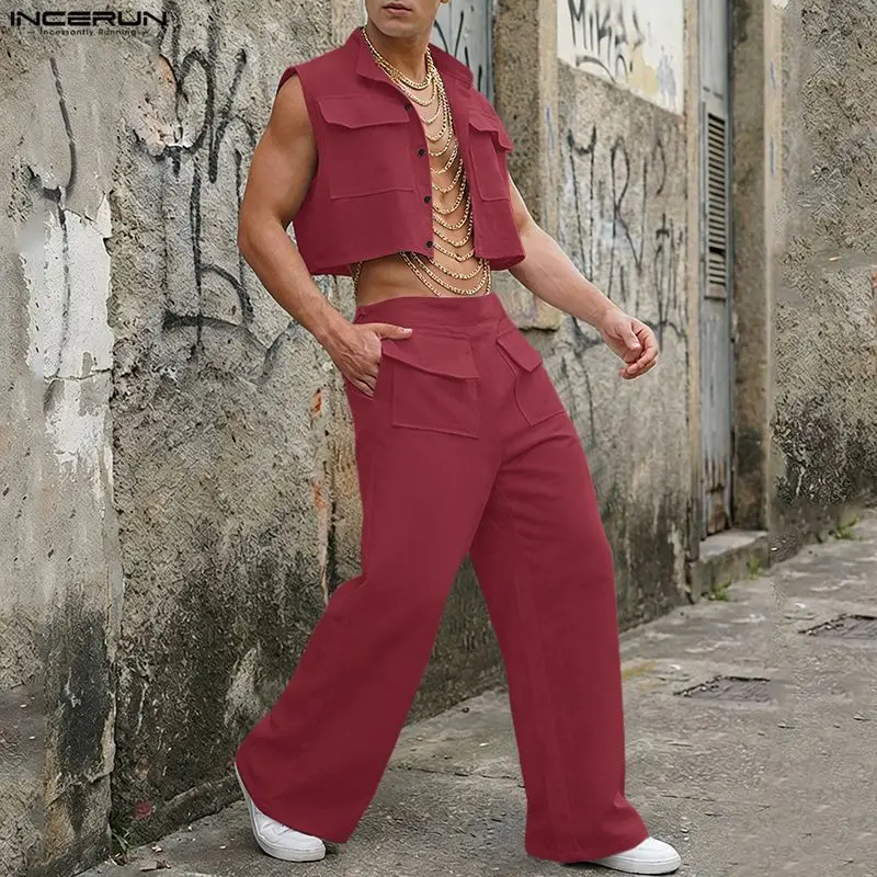 INCERUN Men Sets Solid Sleevel - đánh giá và giá Mens Fashion Casual Outfits