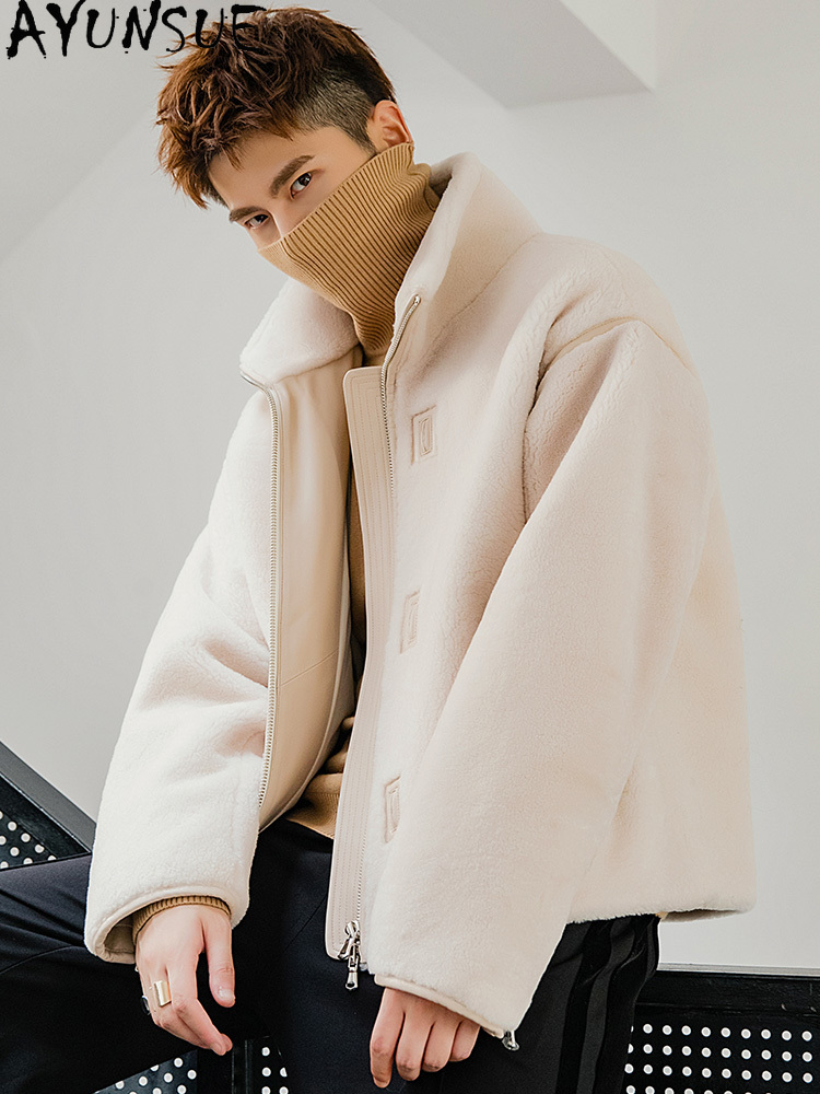 AYUNSUE Natural Merino Sheep S - đánh giá và giá Men'S Fashion Zipper Jacket