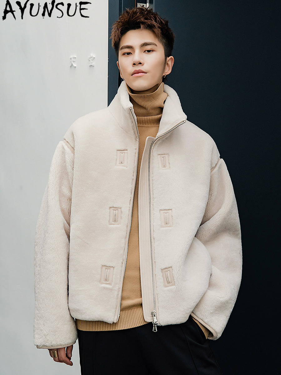 AYUNSUE Natural Merino Sheep S - đánh giá và giá Men'S Fashion Zipper Jacket