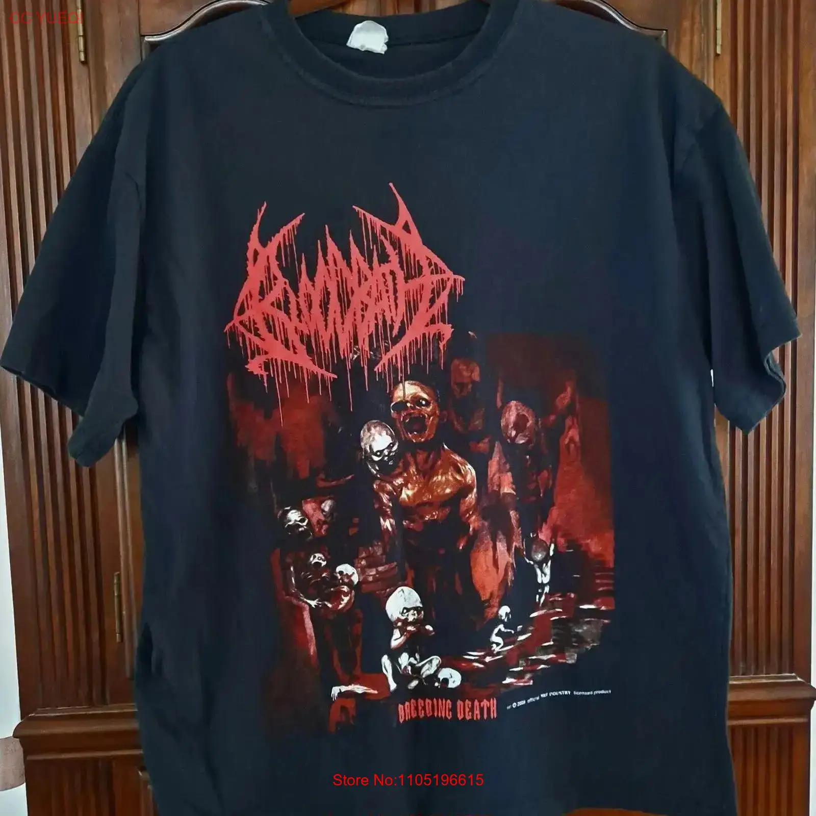 BLOODBATH Breeding Death T Shi - đánh giá và giá Mens Fashion Black Shirt
