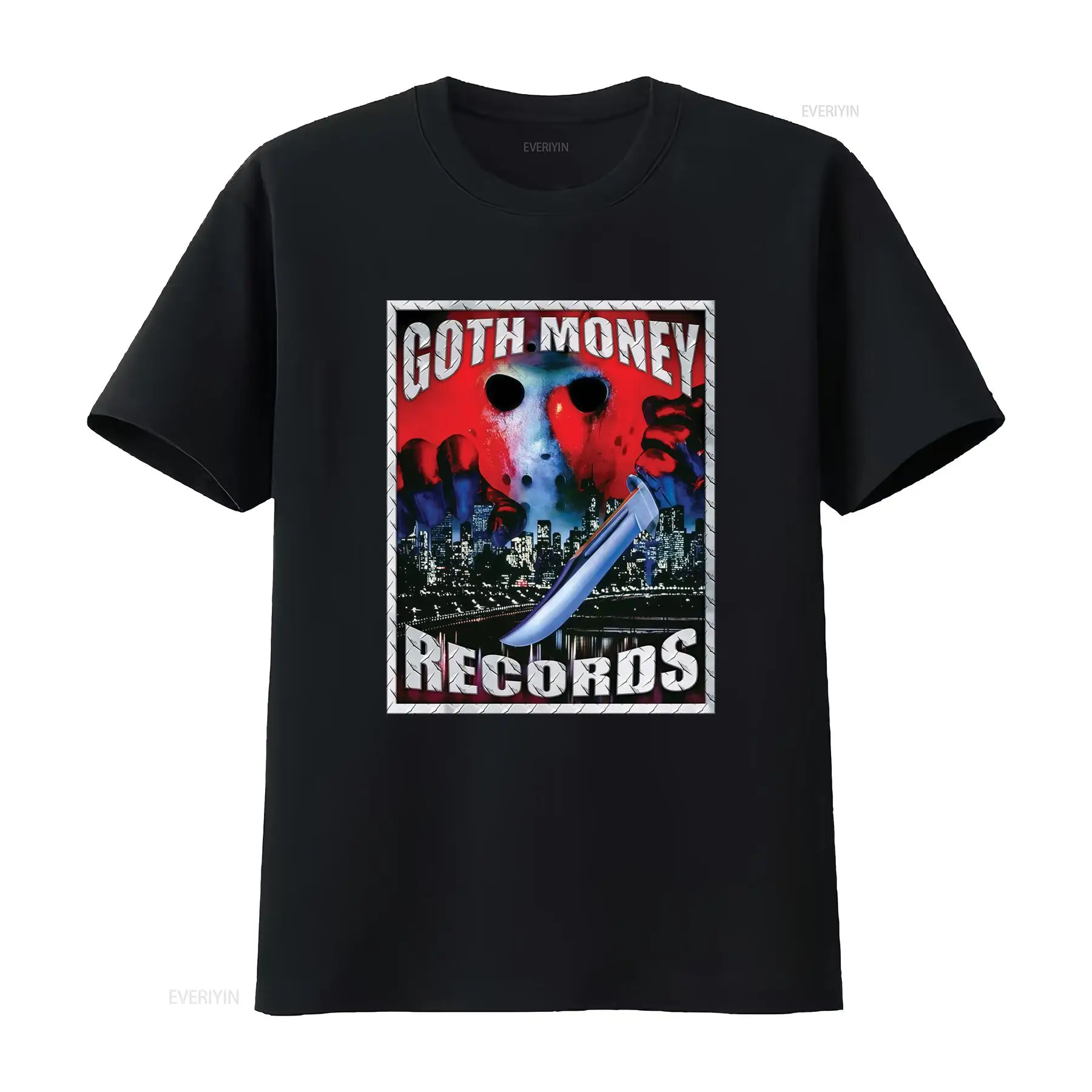 Goth Money Records Jason Logo  - đánh giá và giá Mens Fashion Black Shirt