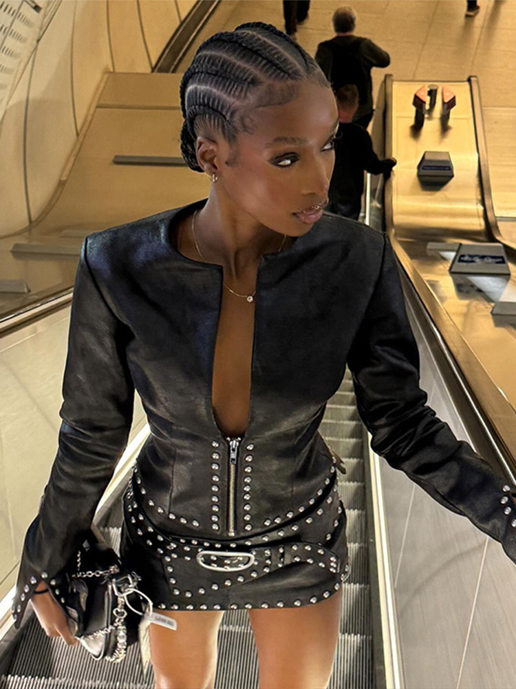 Y2k Leather Skirt Set Women Ri - đánh giá và giá Belt Mens Fashion