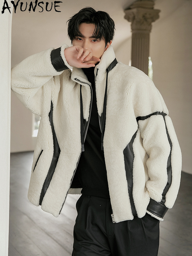 AYUNSUE Luxury Natural Fur Coa - đánh giá và giá Men'S Fashion Zipper Jacket