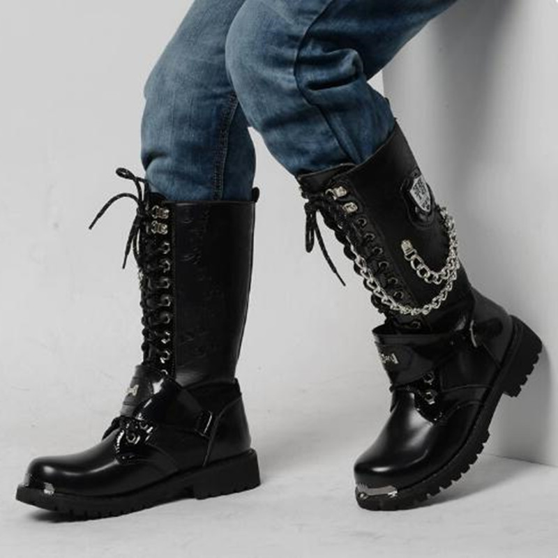 Men Fashion Motorcycle Boots M - đánh giá và giá Belt Mens Fashion