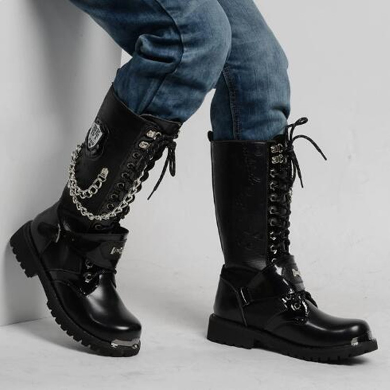 Men Fashion Motorcycle Boots M - đánh giá và giá Belt Mens Fashion