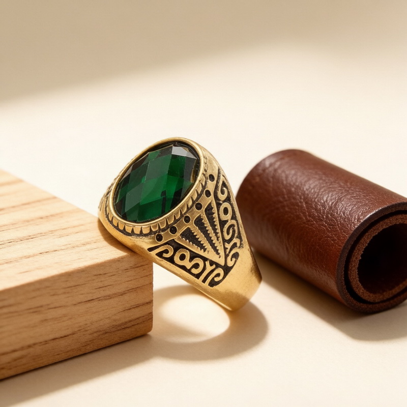 Retro Green High Quality Gemst - đánh giá và giá Men'S Fashion Lk