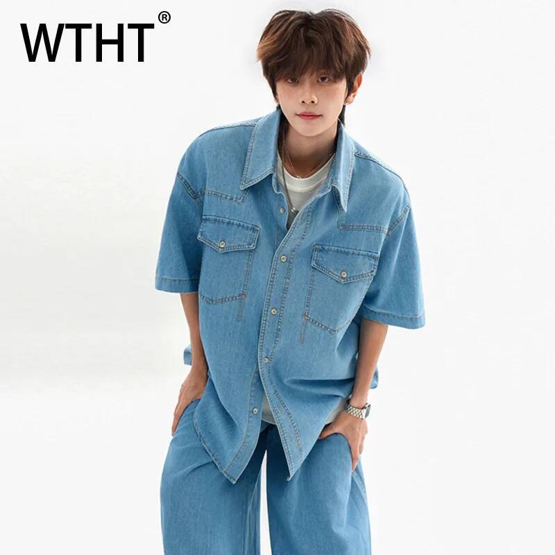 WTHT Fashion Men's Patchwork P - đánh giá và giá Jeans Shirt Fashion For Men